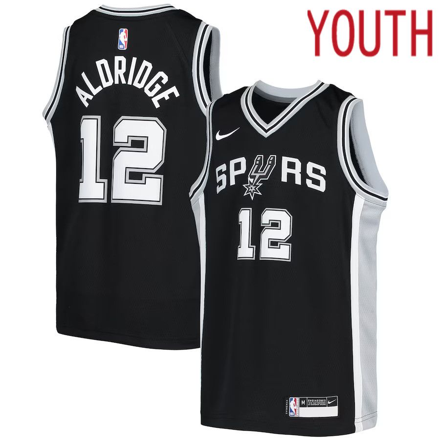 Youth San Antonio Spurs #12 LaMarcus Aldridge Nike Black Swingman NBA Jersey